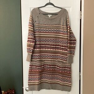 SUNDANCE EUC Fair Isle Sweater Dress - L